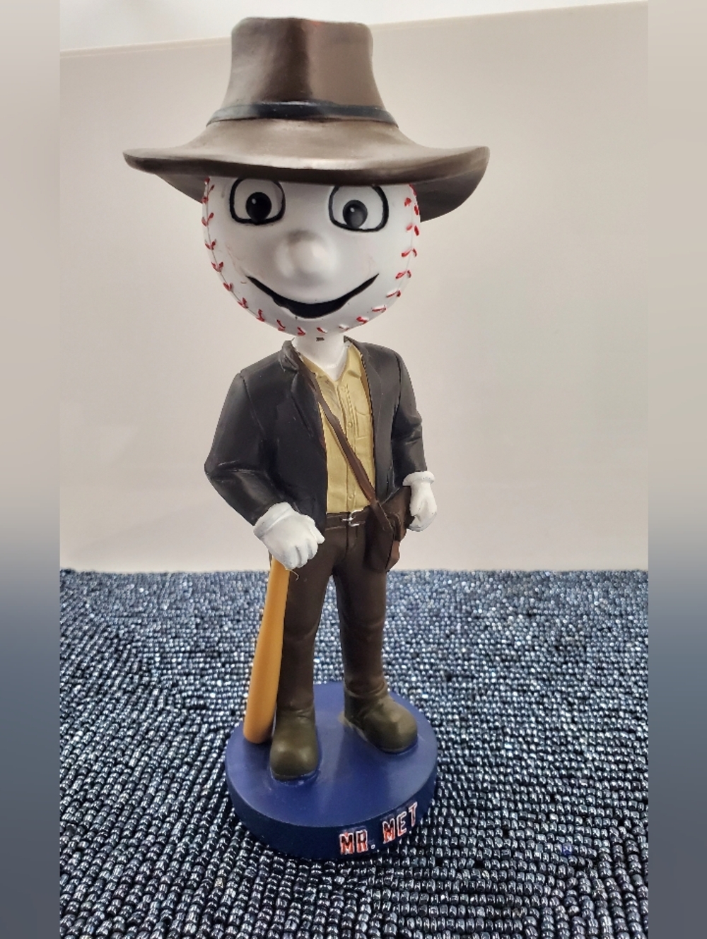 Mr Met New York Mets MLB 2023 SGA Bobblehead  Mr Met As Indiana Jones (NAV1)